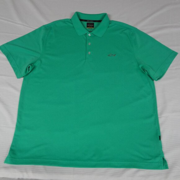 GREG NORMAN GOLF GREEN MENS ATHLETIC PLAY DRY XL POLO SHIRT K820 - Picture 1 of 3